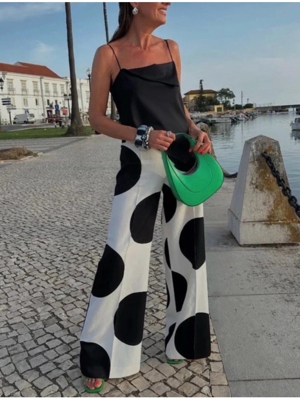 NEW Zara Polka Dot Wide Leg Pants Size Small